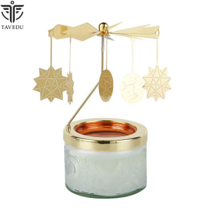 TAVEDU – Carousel Candle Rotary Candle Holder | Spinning Metal Tea Light Candlestick for Women’s Gifts & Home Decor